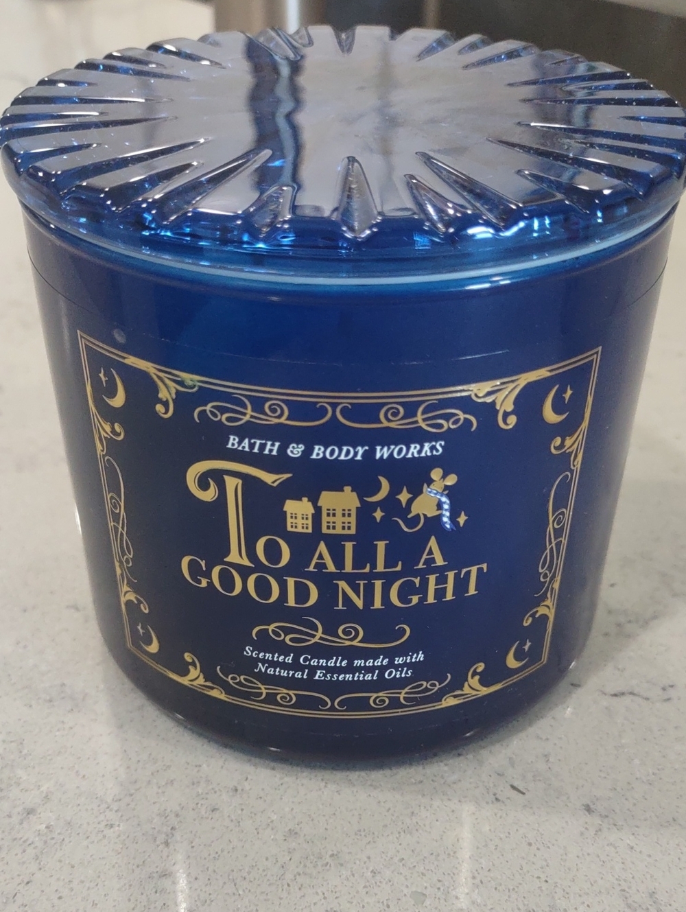 Bath & Body Works To All A Good Night Candle - Blue & Gold